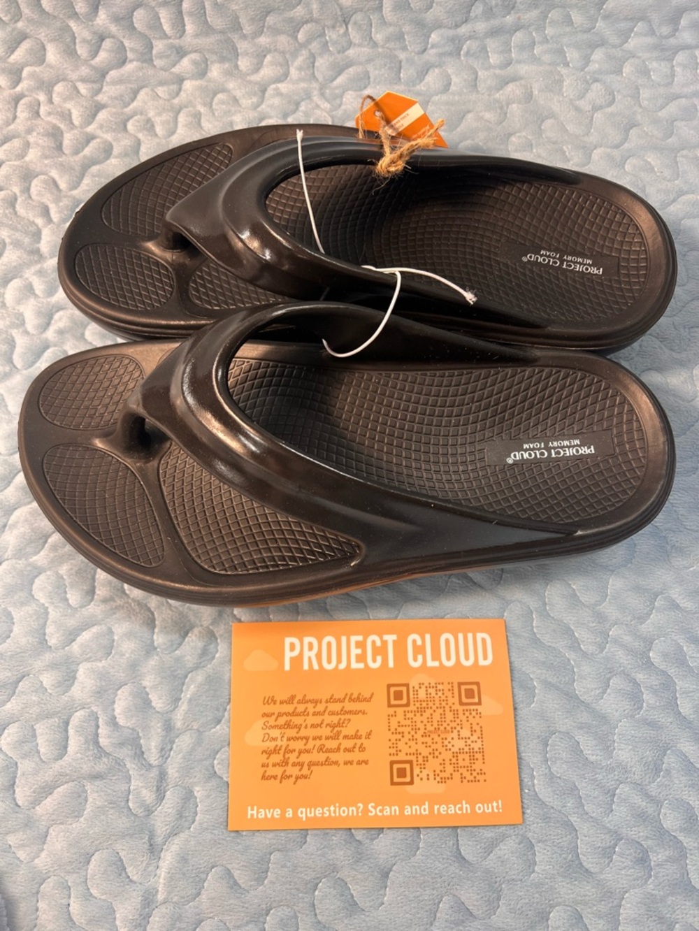 Project Cloud Men's Black Flip-Flop Sandals